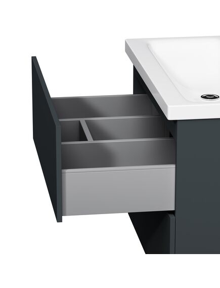 Купить M90FHX07522GM GEM, База под раковину, подвесная, 75 см, 2 ящика push-to-open, графит матовый (m90fhx07522gm) по цене 21190 руб., в Санкт-Петебруге в интернет магазине 100-Систем, а также дургие товары AM.PM из раздела Тумбы под раковину и Мебель для ванной комнаты