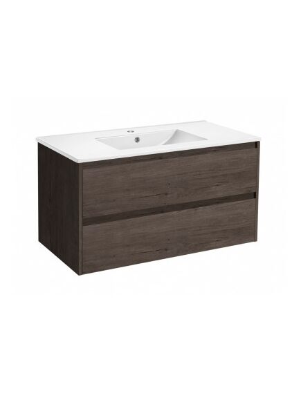 Купить База под раковину Gio 1000 подвесная, 2 выкатных ящика soft-close, R.Oak, , шт (vmc-2g100ro) по цене 22695.5 руб., в Санкт-Петебруге в интернет магазине 100-Систем, а также дургие товары Vincea из раздела Тумбы под раковину и Мебель для ванной комнаты