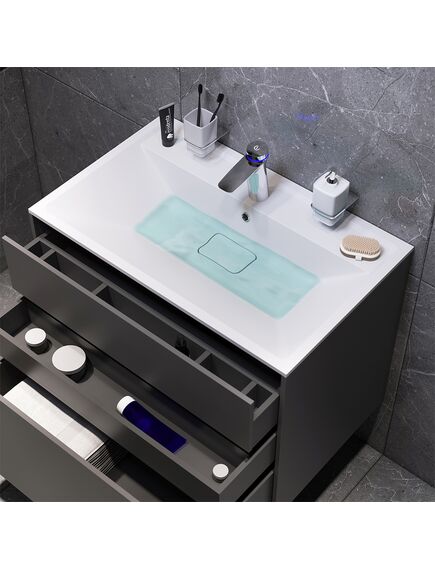 Купить Тумба под раковину AM.PM Inspire V2.0 80 M50AFHX0803GM подвесная Графит (m50afhx0803gm) по цене 118290 руб., в Санкт-Петебруге в интернет магазине 100-Систем, а также дургие товары AM.PM из раздела Тумбы под раковину и Мебель для ванной комнаты