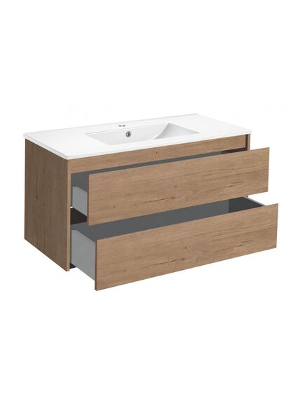 Купить База под раковину Gio 1000 подвесная, 2 выкатных ящика soft-close, N.Oak, , шт (vmc-2g100no) по цене 22695.5 руб., в Санкт-Петебруге в интернет магазине 100-Систем, а также дургие товары Vincea из раздела Тумбы под раковину и Мебель для ванной комнаты