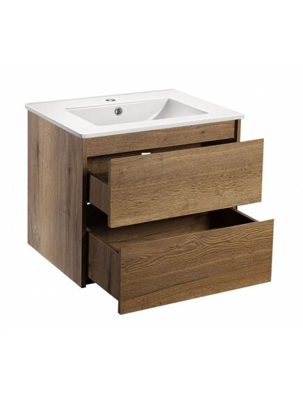 Купить База под раковину Gio 600 подвесная, 2 выкатных ящика soft-close, T.Oak, , шт (vmc-2g600to) по цене 14468.5 руб., в Санкт-Петебруге в интернет магазине 100-Систем, а также дургие товары Vincea из раздела Тумбы под раковину и Мебель для ванной комнаты