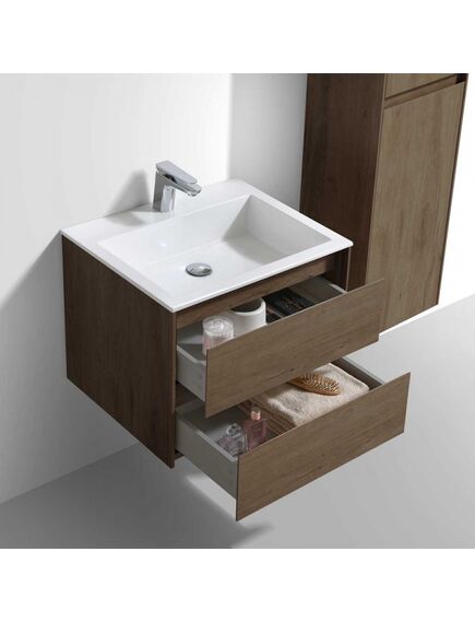 Купить База под раковину Luka 600 подвесная, 2 выкатных ящика soft-close, T.Oak, , шт (vmc-2l600to) по цене 15494.5 руб., в Санкт-Петебруге в интернет магазине 100-Систем, а также дургие товары Vincea из раздела Тумбы под раковину и Мебель для ванной комнаты