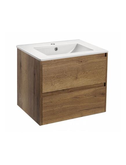 Купить База под раковину Gio 600 подвесная, 2 выкатных ящика soft-close, T.Oak, , шт (vmc-2g600to) по цене 14468.5 руб., в Санкт-Петебруге в интернет магазине 100-Систем, а также дургие товары Vincea из раздела Тумбы под раковину и Мебель для ванной комнаты
