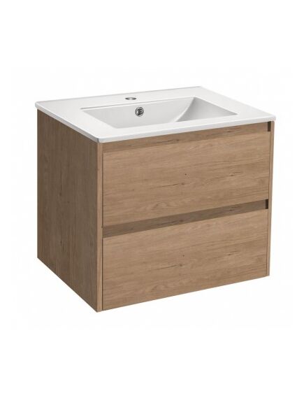 Купить База под раковину Gio 600 подвесная, 2 выкатных ящика soft-close, N.Oak, , шт (vmc-2g600no) по цене 14468.5 руб., в Санкт-Петебруге в интернет магазине 100-Систем, а также дургие товары Vincea из раздела Тумбы под раковину и Мебель для ванной комнаты
