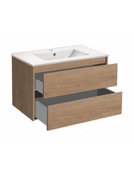 Купить База под раковину Gio 800 подвесная, 2 выкатных ящика soft-close, N.Oak, , шт (vmc-2g800no) по цене 17489.5 руб., в Санкт-Петебруге в интернет магазине 100-Систем, а также дургие товары Vincea из раздела Тумбы под раковину и Мебель для ванной комнаты