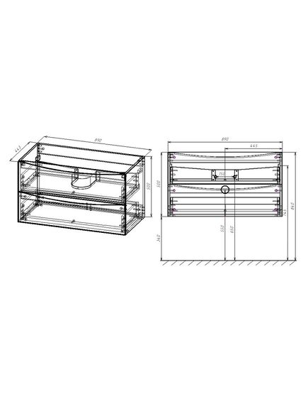 Купить База под раковину Mia 900 подвесная, 2 выкатных ящика soft close, V.Oak, , шт (vmc-2ma900vo) по цене 22420 руб., в Санкт-Петебруге в интернет магазине 100-Систем, а также дургие товары Vincea из раздела Тумбы под раковину и Мебель для ванной комнаты