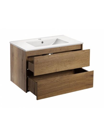 Купить База под раковину Gio 800 подвесная, 2 выкатных ящика soft-close, T.Oak, , шт (vmc-2g800to) по цене 17489.5 руб., в Санкт-Петебруге в интернет магазине 100-Систем, а также дургие товары Vincea из раздела Тумбы под раковину и Мебель для ванной комнаты