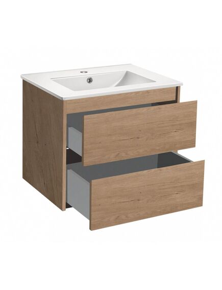 Купить База под раковину Gio 600 подвесная, 2 выкатных ящика soft-close, N.Oak, , шт (vmc-2g600no) по цене 14468.5 руб., в Санкт-Петебруге в интернет магазине 100-Систем, а также дургие товары Vincea из раздела Тумбы под раковину и Мебель для ванной комнаты