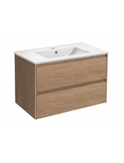 Купить База под раковину Gio 800 подвесная, 2 выкатных ящика soft-close, N.Oak, , шт (vmc-2g800no) по цене 17489.5 руб., в Санкт-Петебруге в интернет магазине 100-Систем, а также дургие товары Vincea из раздела Тумбы под раковину и Мебель для ванной комнаты