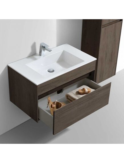 Купить База под раковину Chiara 800 подвесная, 1 выкатной ящик soft-close, R.Oak, , шт (vmc-2c800ro) по цене 13898.5 руб., в Санкт-Петебруге в интернет магазине 100-Систем, а также дургие товары Vincea из раздела Тумбы под раковину и Мебель для ванной комнаты