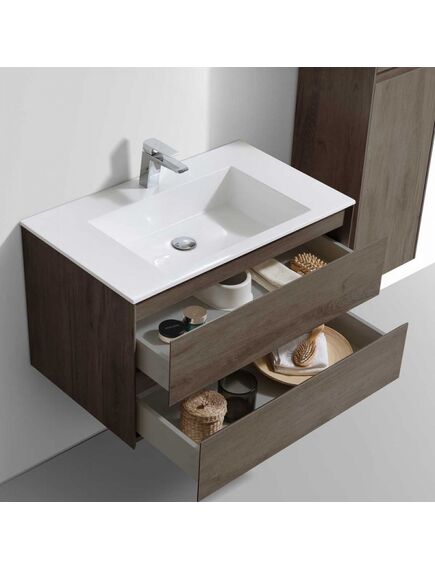 Купить База под раковину Luka 800 подвесная, 2 выкатных ящика soft-close, R.Oak, , шт (vmc-2l800ro) по цене 18506 руб., в Санкт-Петебруге в интернет магазине 100-Систем, а также дургие товары Vincea из раздела Тумбы под раковину и Мебель для ванной комнаты