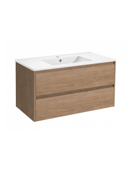 Купить База под раковину Gio 1000 подвесная, 2 выкатных ящика soft-close, N.Oak, , шт (vmc-2g100no) по цене 22695.5 руб., в Санкт-Петебруге в интернет магазине 100-Систем, а также дургие товары Vincea из раздела Тумбы под раковину и Мебель для ванной комнаты