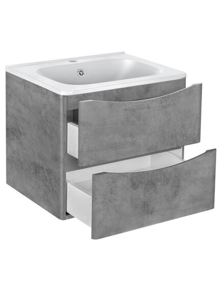 Купить База под раковину Paola 600 подвесная, 2 выкатных ящика soft close, Beton, , шт (vmc-2p600bt) по цене 17641.5 руб., в Санкт-Петебруге в интернет магазине 100-Систем, а также дургие товары Vincea из раздела Тумбы под раковину и Мебель для ванной комнаты