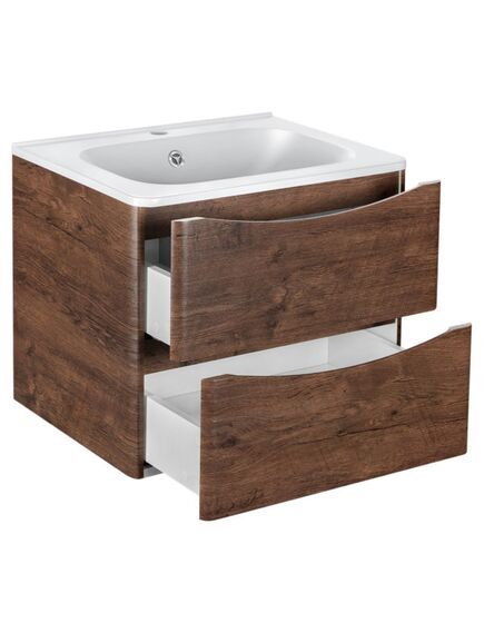 Купить База под раковину Paola 600 подвесная, 2 выкатных ящика soft close, R.Wood, , шт (vmc-2p600rw) по цене 17641.5 руб., в Санкт-Петебруге в интернет магазине 100-Систем, а также дургие товары Vincea из раздела Тумбы под раковину и Мебель для ванной комнаты