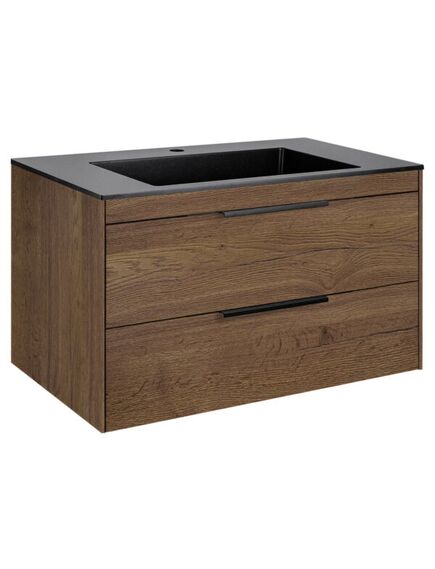 Купить База под раковину Chiara 2D 800 подвесная, 2 выкатных ящика soft-close, T.Oak, , шт (vmc-2c2800to) по цене 20729 руб., в Санкт-Петебруге в интернет магазине 100-Систем, а также дургие товары Vincea из раздела Тумбы под раковину и Мебель для ванной комнаты