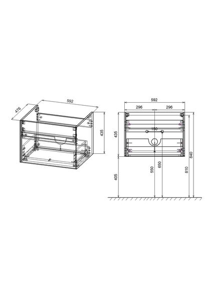 Купить База под раковину Chiara 600 подвесная, 1 выкатной ящик soft-close, R.Oak, , шт (vmc-2c600ro) по цене 10963 руб., в Санкт-Петебруге в интернет магазине 100-Систем, а также дургие товары Vincea из раздела Тумбы под раковину и Мебель для ванной комнаты