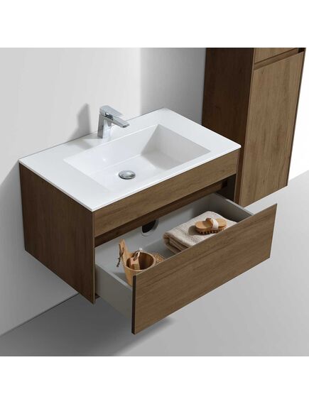 Купить База под раковину Chiara 800 подвесная, 1 выкатной ящик soft-close, T. Oak, , шт (vmc-2c800to) по цене 13898.5 руб., в Санкт-Петебруге в интернет магазине 100-Систем, а также дургие товары Vincea из раздела Тумбы под раковину и Мебель для ванной комнаты