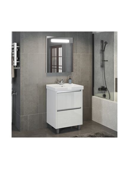 Купить COMFORTY. Тумба-умывальник "Дублин-60" белый глянец с раковиной COMFORTY 8056 (00004137134) по цене 46530 руб., в Санкт-Петебруге в интернет магазине 100-Систем, а также дургие товары COMFORTY из раздела Тумбы с умывальником и Мебель для ванной комнаты