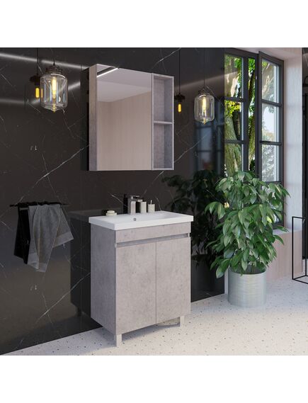 Купить Тумба-умывальник напольная Comforty Осло-70НД бетон светлый с раковиной COMO 70 (00-00006117) по цене 23430 руб., в Санкт-Петебруге в интернет магазине 100-Систем, а также дургие товары COMFORTY из раздела Тумбы с умывальником и Мебель для ванной комнаты