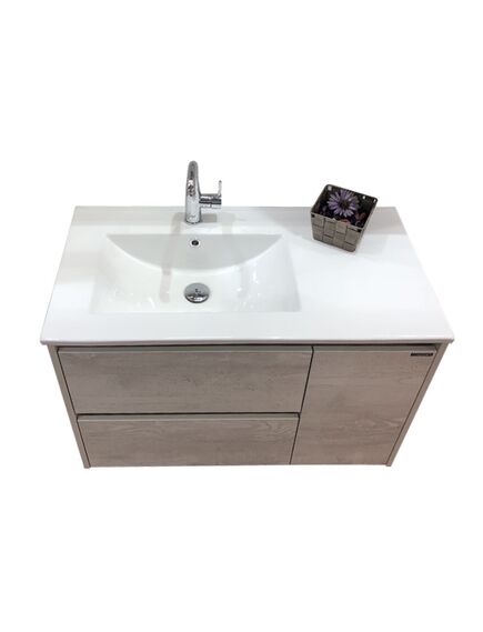 Купить COMFORTY. Тумба-умывальник "Бремен-90" дуб белый с раковиной COMFORTY 9090EL (00004142375) по цене 36300 руб., в Санкт-Петебруге в интернет магазине 100-Систем, а также дургие товары COMFORTY из раздела Тумбы с умывальником и Мебель для ванной комнаты