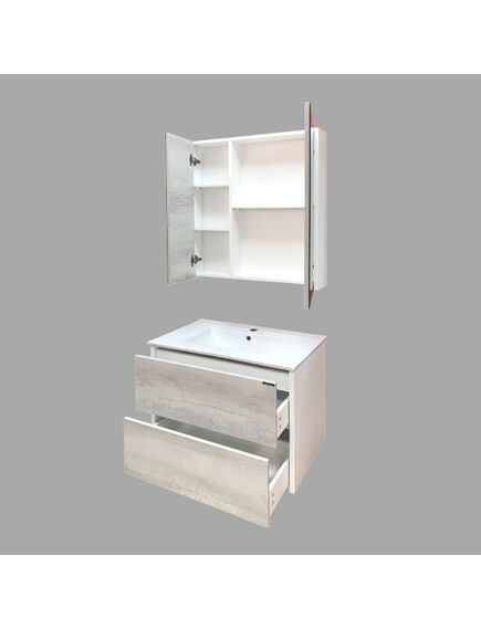 Купить COMFORTY. Тумба-умывальник "Женева-75" дуб белый с раковиной COMFORTY 75E (00004137097) по цене 36190 руб., в Санкт-Петебруге в интернет магазине 100-Систем, а также дургие товары COMFORTY из раздела Тумбы с умывальником и Мебель для ванной комнаты