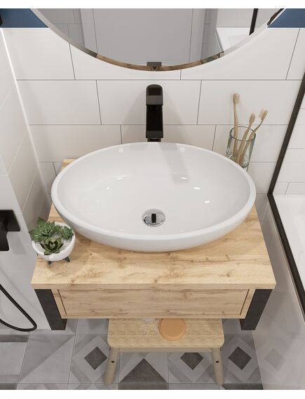 Купить 1MARKA Тумба GRUNGE LOFT 60П 1в.я Дуб Вотан (ц0000001580) по цене 16068 руб., в Санкт-Петебруге в интернет магазине 100-Систем, а также дургие товары 1MARKA из раздела Тумбы под раковину и Мебель для ванной комнаты