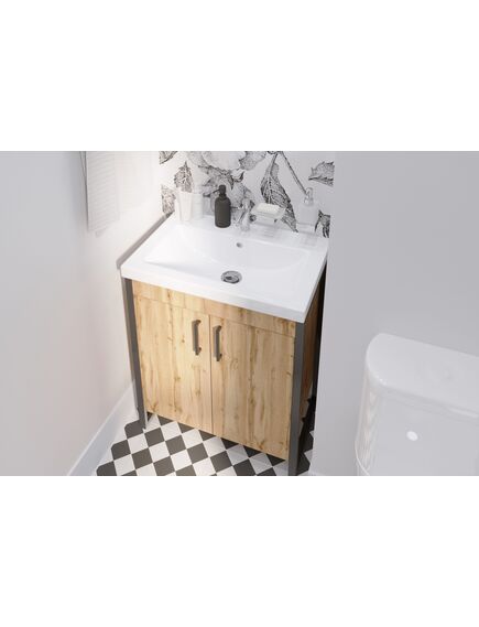 Купить 1MARKA Тумба Grunge Loft 70Н 2д Дуб Вотан (ц0000008499) по цене 17866 руб., в Санкт-Петебруге в интернет магазине 100-Систем, а также дургие товары 1MARKA из раздела Тумбы под раковину и Мебель для ванной комнаты