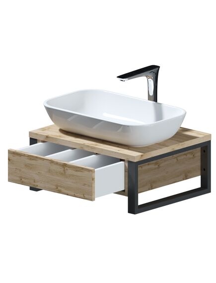 Купить 1MARKA Тумба GRUNGE LOFT 60П 1в.я Дуб Вотан (ц0000001580) по цене 16068 руб., в Санкт-Петебруге в интернет магазине 100-Систем, а также дургие товары 1MARKA из раздела Тумбы под раковину и Мебель для ванной комнаты