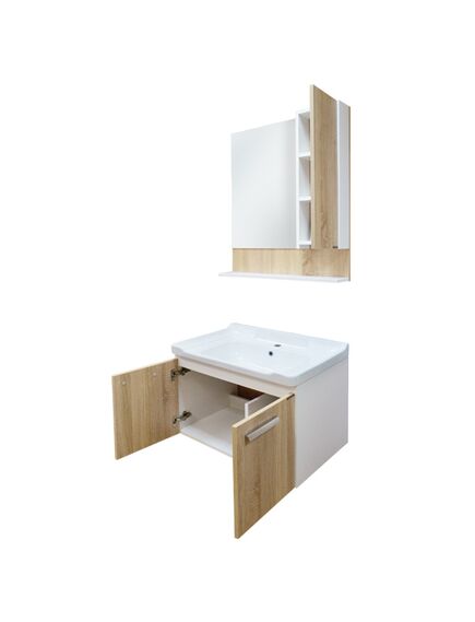 Купить COMFORTY. Тумба-умывальник "Рига-70" дуб сонома с раковиной COMFORTY 9335-70 (00004142215) по цене 24420 руб., в Санкт-Петебруге в интернет магазине 100-Систем, а также дургие товары COMFORTY из раздела Тумбы с умывальником и Мебель для ванной комнаты
