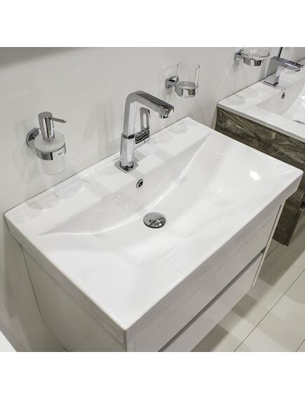 Купить COMFORTY. Тумба-умывальник "Дублин-75" белый глянец с раковиной COMFORTY 8057 (00004137103) по цене 47740 руб., в Санкт-Петебруге в интернет магазине 100-Систем, а также дургие товары COMFORTY из раздела Тумбы с умывальником и Мебель для ванной комнаты