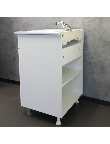 Купить COMFORTY. Тумба-умывальник "Модена М-60" белая матовая  с раковиной "Quadro 60 " (00-00001642) по цене 23430 руб., в Санкт-Петебруге в интернет магазине 100-Систем, а также дургие товары COMFORTY из раздела Тумбы с умывальником и Мебель для ванной комнаты