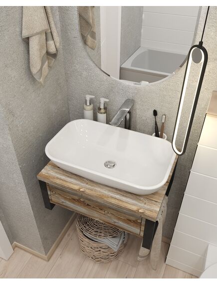 Купить 1MARKA Тумба GRUNGE LOFT 60П 1в.я Дуб Намибия (ц0000001579) по цене 16068 руб., в Санкт-Петебруге в интернет магазине 100-Систем, а также дургие товары 1MARKA из раздела Тумбы под раковину и Мебель для ванной комнаты