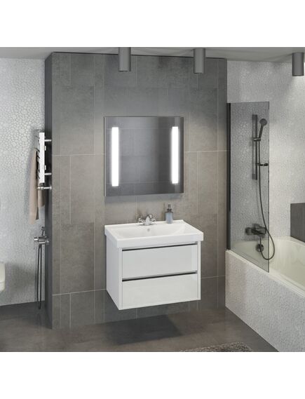 Купить COMFORTY. Тумба-умывальник "Дублин-75" белый глянец с раковиной COMFORTY 8057 (00004137103) по цене 47740 руб., в Санкт-Петебруге в интернет магазине 100-Систем, а также дургие товары COMFORTY из раздела Тумбы с умывальником и Мебель для ванной комнаты