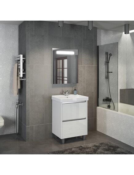 Купить COMFORTY. Тумба-умывальник "Дублин-60" белый глянец с раковиной COMFORTY 8056 (00004137134) по цене 46530 руб., в Санкт-Петебруге в интернет магазине 100-Систем, а также дургие товары COMFORTY из раздела Тумбы с умывальником и Мебель для ванной комнаты