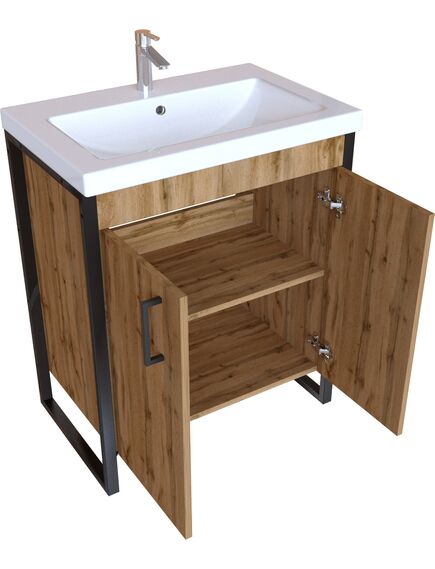 Купить 1MARKA Тумба Grunge Loft 70Н 2д Дуб Вотан (ц0000008499) по цене 17866 руб., в Санкт-Петебруге в интернет магазине 100-Систем, а также дургие товары 1MARKA из раздела Тумбы под раковину и Мебель для ванной комнаты