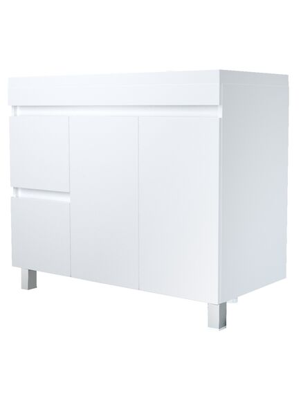 Купить 1Marka Тумба Cube 100Н 2д 2я б/к Белый глянец (у79527) по цене 30462 руб., в Санкт-Петебруге в интернет магазине 100-Систем, а также дургие товары 1MARKA из раздела Тумбы под раковину и Мебель для ванной комнаты