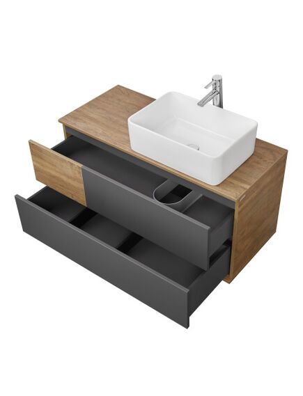 Купить Тумба с раковиной MILA 35х50 дуб/антрацит AQUATON Терра 1A2469K1TEKA0 (1a2469k1teka0) по цене 38552.9 руб., в Санкт-Петебруге в интернет магазине 100-Систем, а также дургие товары AQUATON из раздела Тумбы с умывальником и Мебель для ванной комнаты