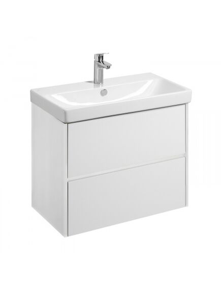 Купить Тумба с раковиной Акватон Сканди, 1A2830K0SD010, 80 см, подвесная, цвет белый матовый/белый глянец (1a2830k0sd010) по цене 23360.4 руб., в Санкт-Петебруге в интернет магазине 100-Систем, а также дургие товары AQUATON из раздела Тумбы с умывальником и Мебель для ванной комнаты