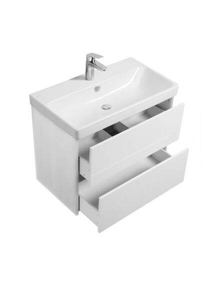 Купить Тумба с раковиной Акватон Сканди, 1A2830K0SD010, 80 см, подвесная, цвет белый матовый/белый глянец (1a2830k0sd010) по цене 23360.4 руб., в Санкт-Петебруге в интернет магазине 100-Систем, а также дургие товары AQUATON из раздела Тумбы с умывальником и Мебель для ванной комнаты