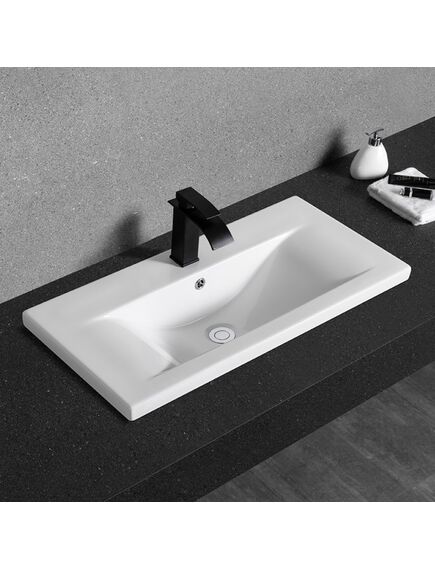 Купить CeramaLux N 9393-50 Раковина врезная 800*395*185 (9393-80) по цене 14600 руб., в Санкт-Петебруге в интернет магазине 100-Систем, а также дургие товары CeramaLux из раздела Встраиваемые раковины и Раковины и пьедесталы