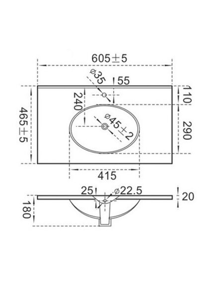 Купить CeramaLux N 9060F Раковина врезная 605х463х170 (9060F) по цене 9500 руб., в Санкт-Петебруге в интернет магазине 100-Систем, а также дургие товары CeramaLux из раздела Встраиваемые раковины и Раковины и пьедесталы