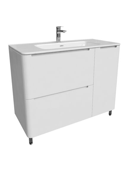 Купить Тумба с умывальником, напольная, 100 см, белая, Edifice, IDDIS, EDI10WFi95K (edi10wfi95k) по цене 61380 руб., в Санкт-Петебруге в интернет магазине 100-Систем, а также дургие товары IDDIS из раздела Тумбы с умывальником и Мебель для ванной комнаты