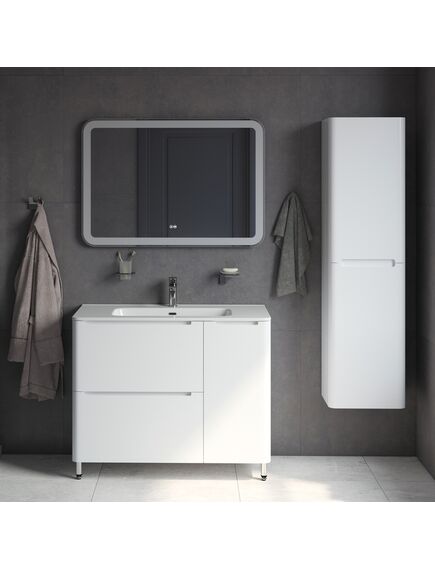 Купить Тумба с умывальником, напольная, 100 см, белая, Edifice, IDDIS, EDI10WFi95K (edi10wfi95k) по цене 61380 руб., в Санкт-Петебруге в интернет магазине 100-Систем, а также дургие товары IDDIS из раздела Тумбы с умывальником и Мебель для ванной комнаты