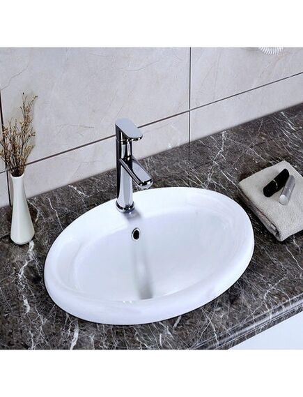 Купить Раковина CeramaLux 56 3172 Белая (3172) по цене 7350 руб., в Санкт-Петебруге в интернет магазине 100-Систем, а также дургие товары CeramaLux из раздела Встраиваемые раковины и Раковины и пьедесталы