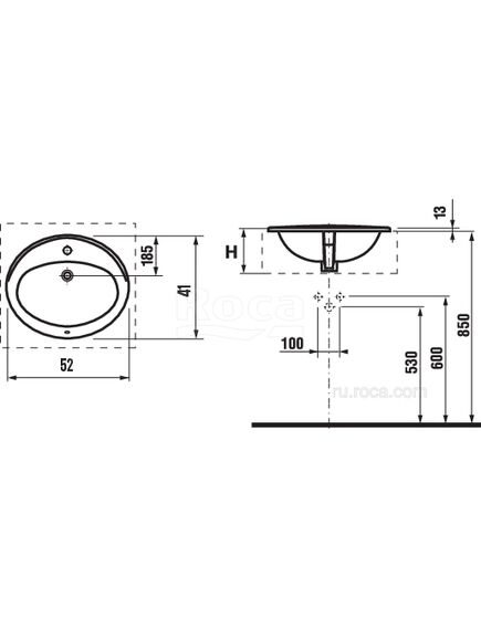 Купить Раковина Roca Adora 52x41 327204000 (327204000) по цене 6192.72 руб., в Санкт-Петебруге в интернет магазине 100-Систем, а также дургие товары ROCA из раздела Встраиваемые раковины и Раковины и пьедесталы