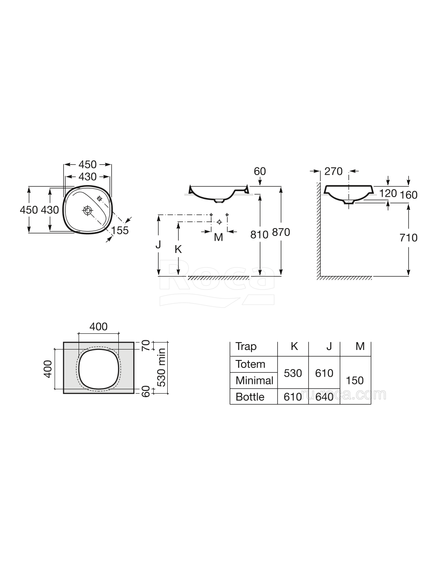Купить Раковина Roca Beyond 43х43 3270B7000 (3270b7000) по цене 22142.77 руб., в Санкт-Петебруге в интернет магазине 100-Систем, а также дургие товары ROCA из раздела Встраиваемые раковины и Раковины и пьедесталы