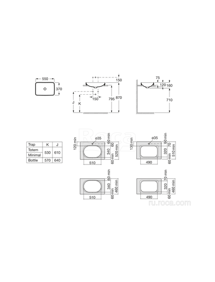 Купить Раковина Roca Inspira WB Square 327534000 (327534000) по цене 41987.27 руб., в Санкт-Петебруге в интернет магазине 100-Систем, а также дургие товары ROCA из раздела Встраиваемые раковины и Раковины и пьедесталы