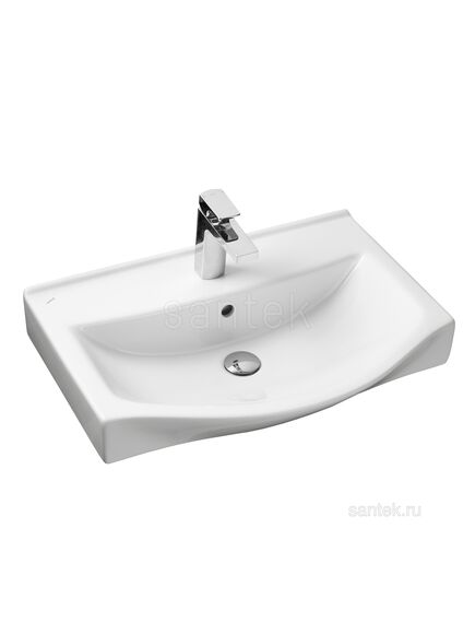 Купить Раковина Santek Беверли 65 отверстие под смеситель 1WH302501 (1wh302501) по цене 6427.2 руб., в Санкт-Петебруге в интернет магазине 100-Систем, а также дургие товары SANTEK из раздела Встраиваемые раковины и Раковины и пьедесталы