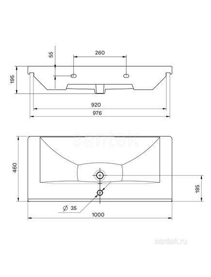 Купить Раковина Santek Миранда 100 отверстие под смеситель 1WH302249 (1wh302249) по цене 8109 руб., в Санкт-Петебруге в интернет магазине 100-Систем, а также дургие товары SANTEK из раздела Встраиваемые раковины и Раковины и пьедесталы