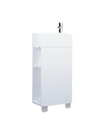 Купить 1MARKA Тумба с раковиной Laura 40Н 1д. Белый глянец R (у85928) по цене 14203 руб., в Санкт-Петебруге в интернет магазине 100-Систем, а также дургие товары 1MARKA из раздела Тумбы с умывальником и Мебель для ванной комнаты